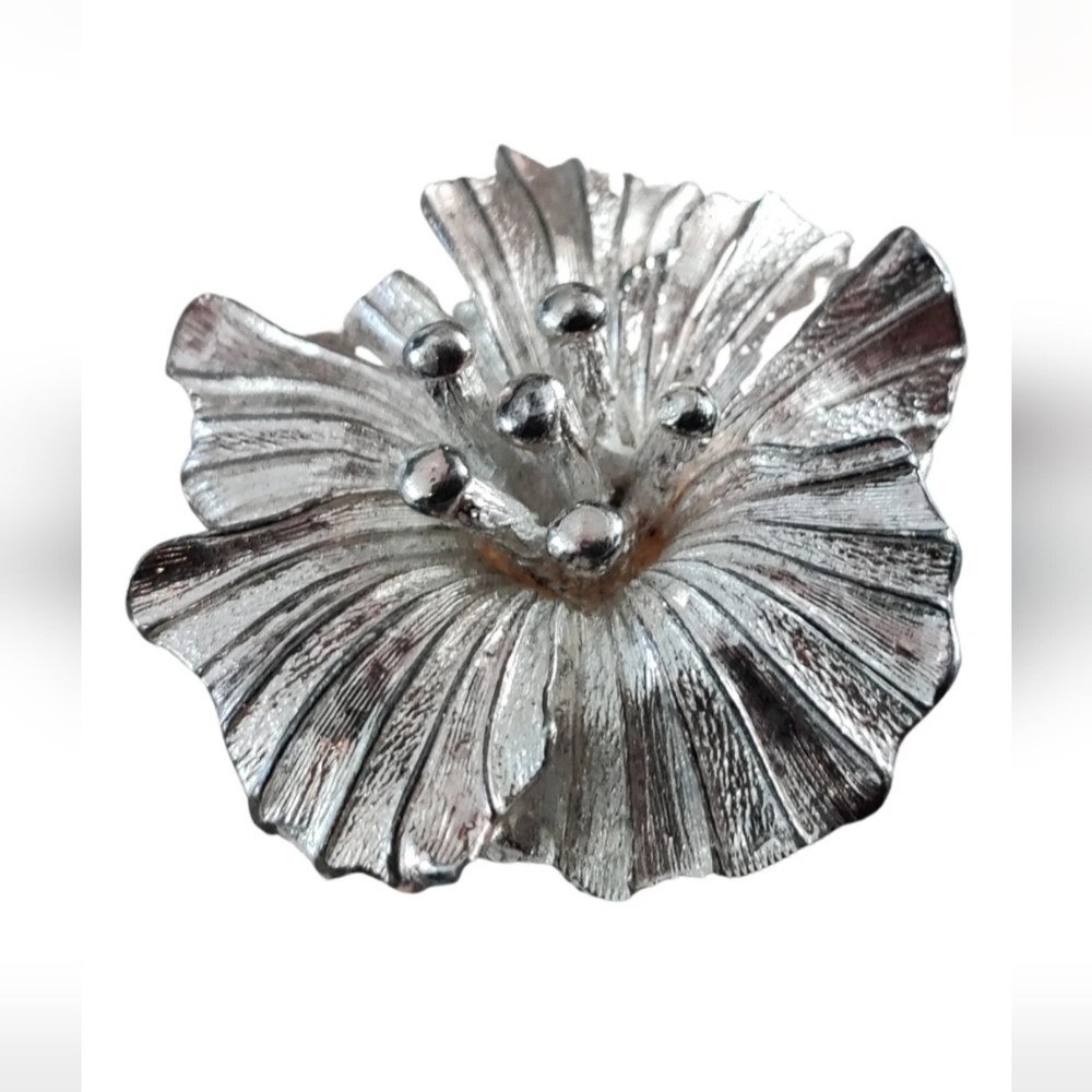 Vintage Designer Josefina Natori Hibiscus Hawaiian Flower Brooch